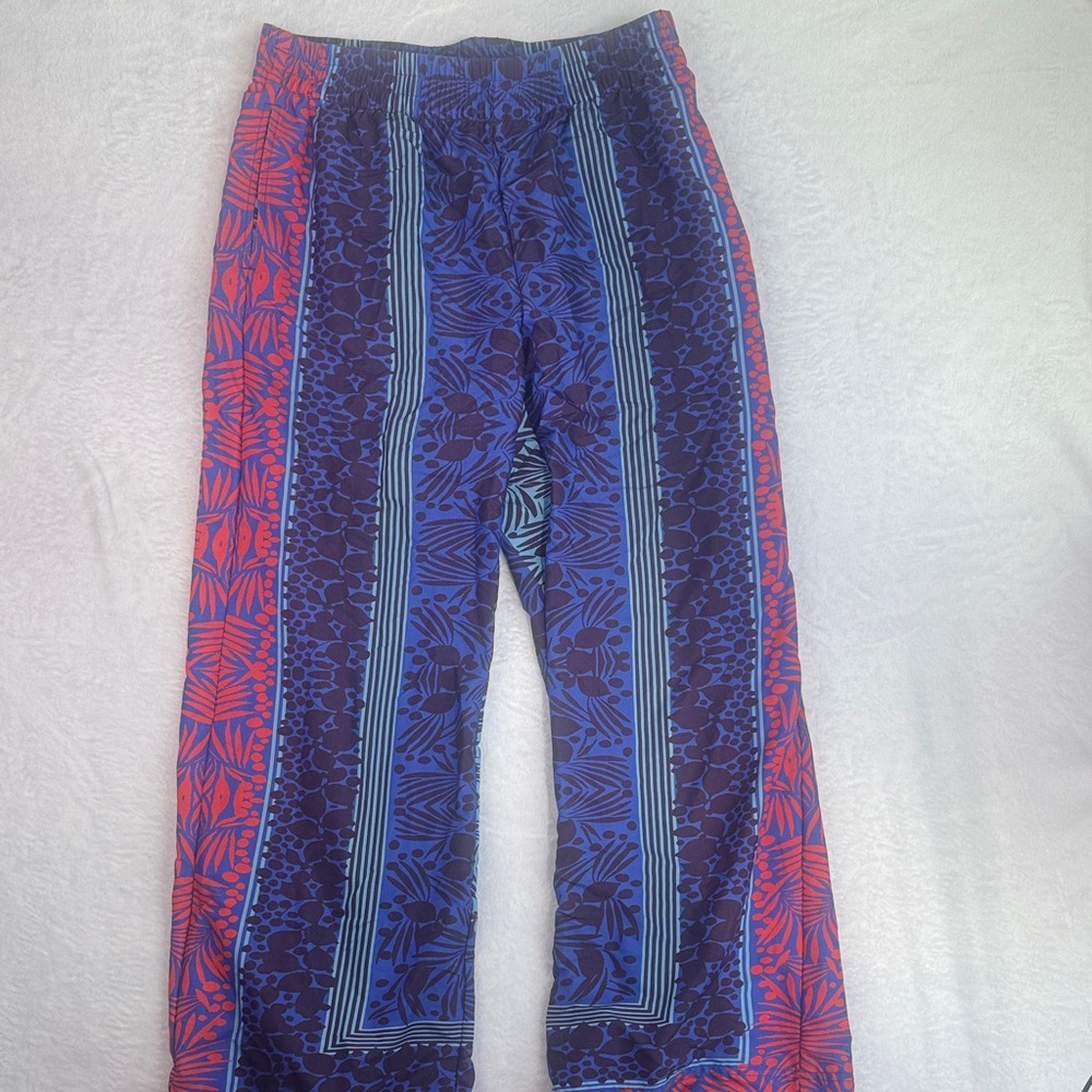 Soft Surroundings Blue and Brown Patterned Pants